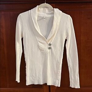 Old Navy S White Shawl Collar Thermal Top